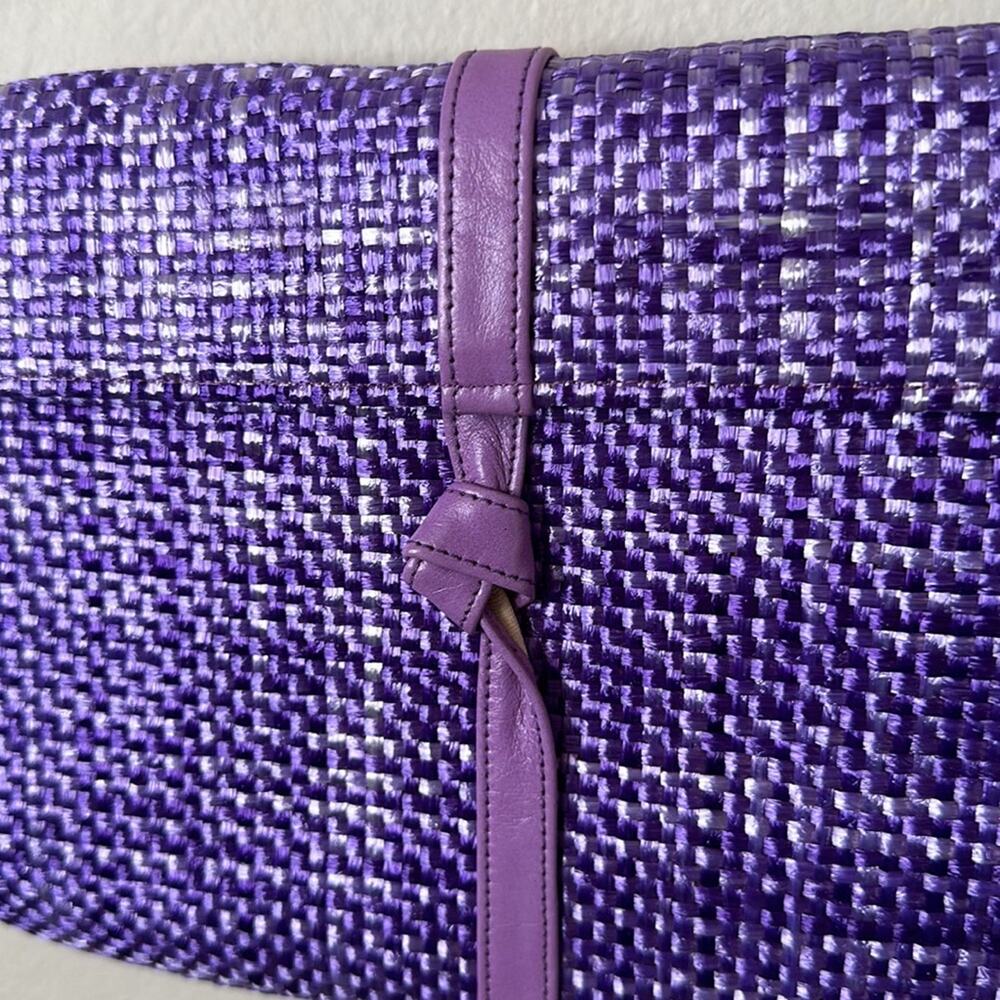 Vintage Hilf Originals Purple Woven Shoulder Bag 1990s MCM Retro Weave Clutch - Picture 3 of 11